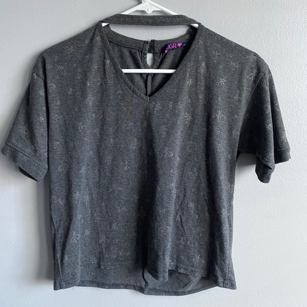 Gray Printed Top